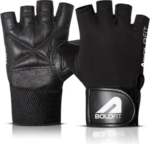 Boldfit Gym Gloves for Men & Women with Wrist Support | Accessories for Weightlifting, Training, Exercise, Cycling Gloves, Bike Sports Gloves- Warrior -M, Polycotton Blend, Black(7.5" - 8")