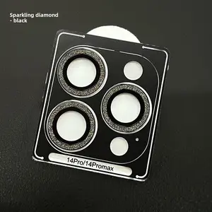 Compatible for iPhone 17 Pro/iPhone 17 Pro Max Camera Lens Protector Bling, Tempered Glass Camera Cover Screen Protector Metal Ring Decoration Accessories