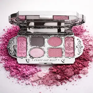 6 Color Magic Ballet Eyeshadow Palette, Highly Pigmented Palette, Silver Carved Shell, Matte & Shimmer Finish, Princess Gothic Style, Daily/finishing Makeup