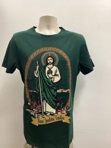 Laverita Mens San Judas Tadeo Rhinestone Slim Fit  TShirt