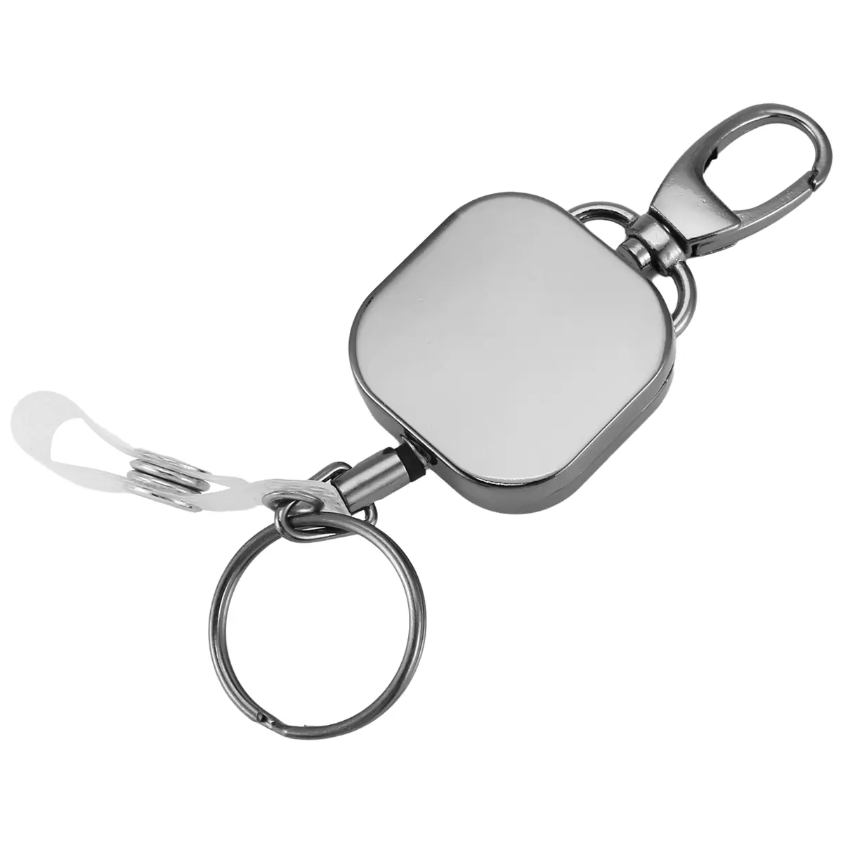Screw-Fastened Zinc Alloy Retractable Carabiner Keychain Holder - Solid, Durable Metal, 28.3in Reinforced Steel Wire Cord Badge Reel Clip for Nurses, Business Use, Vacuum & Floor Care Maintenance (School, Government, TSA Compatible), People