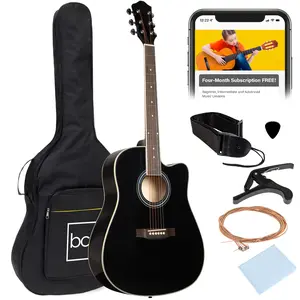 Best Choice Products 41in Full Size Beginner Acoustic Guitar Set with Case, Strap, Capo, Strings