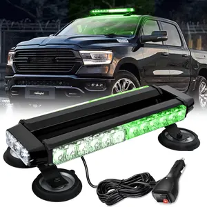 Nilight 14" 30LED Strobe Light Bar Double Side Rooftop  Flashing Lights Green White Safety Warning Hazard Light Bars with Magnetic Base For Construction Vehicles Plow Trucks Pickup   vehicle