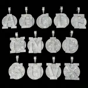 2003 Iced Out Custom Bubble Initial Pendants Multi-Letter Drip Chain Cubic Zirconia Bold  Ultimate Personalization Next-Level Shine customizable with engraved letters, logos or patterns Rhinestone Decorated Jewelry