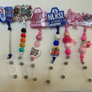 Badge reels with beautiful beads and focals (Claim On Live) Choking hazard due to small parts and beads.