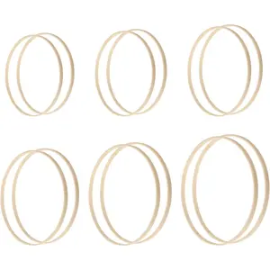 12 Pack Wooden Floral Hoops for Crafts, Wreath Rings in 6 Sizes (5, 6, 7, 8, 9, 10 Inch) - Macrame Rings for Wedding Wreath Decor and Wall