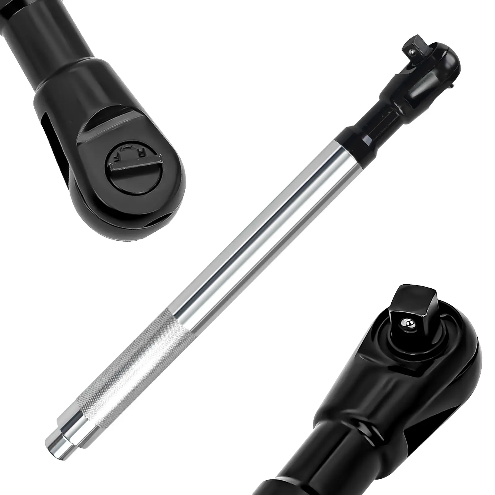 Eccentric Impact Extension Wrench - Nickel-Chromium Alloy Steel 3-in-1 Manual/Electric/Pneumatic Ratchet with Flexible Extension Bar, Compact Lightweight Design for Auto Repair Tight Spaces