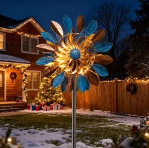 Solar Windmill Light Eco-Friendly Outdoor Garden Decor Waterproof Charming Patio Lighting for Courtyards Gardens Christmas Decorations