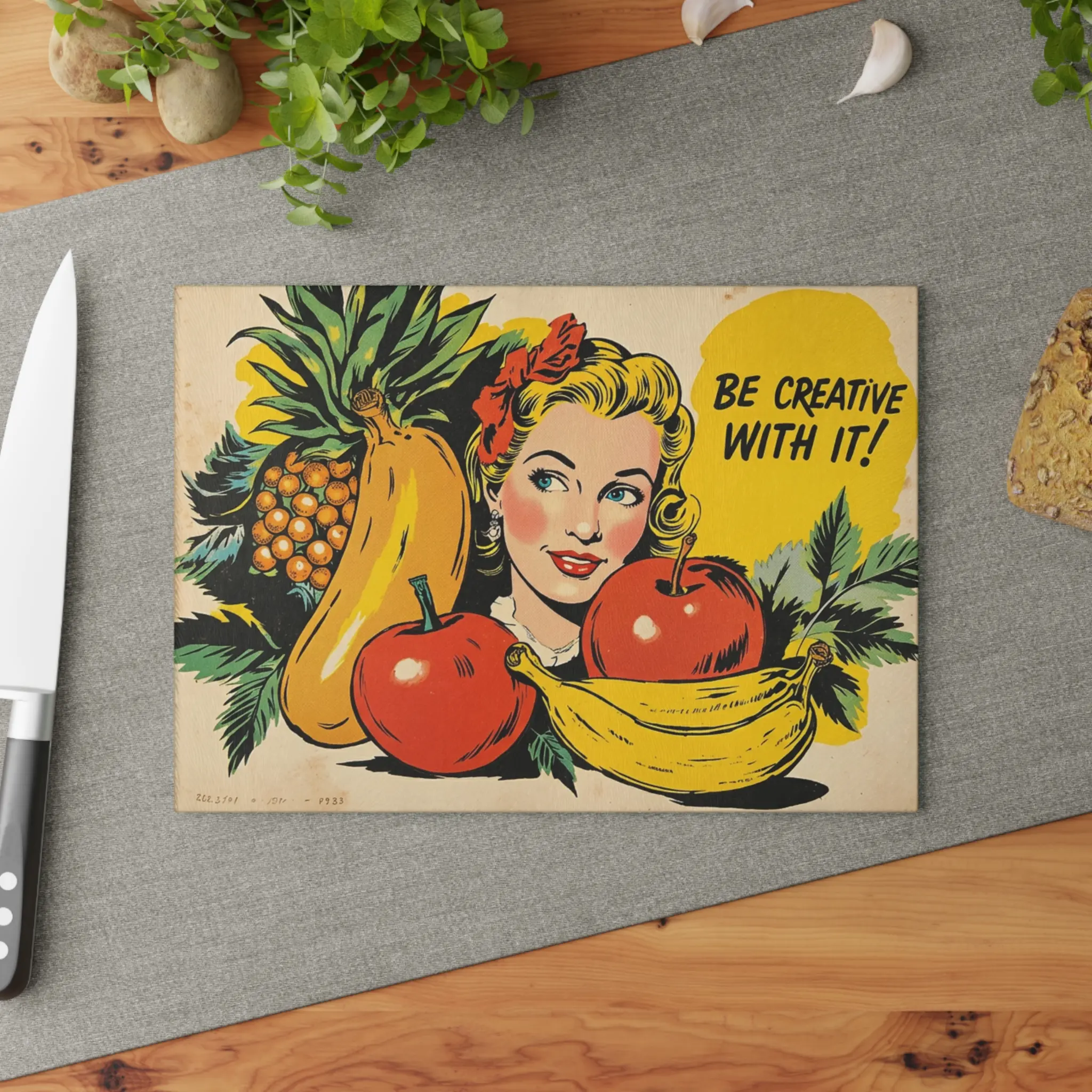 Vintage Retro Glass Cutting Board