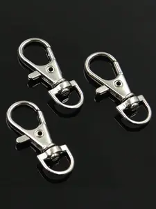 30pcs Mini Aluminum Alloy Keychain Making Supplies, Snap Spring Clip Hooks & Carabiner Buckles, DIY Jewelry Accessories for All Seasons