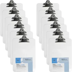 6 x 9 in. Compact Plastic Clipboard - Plastic - Clear