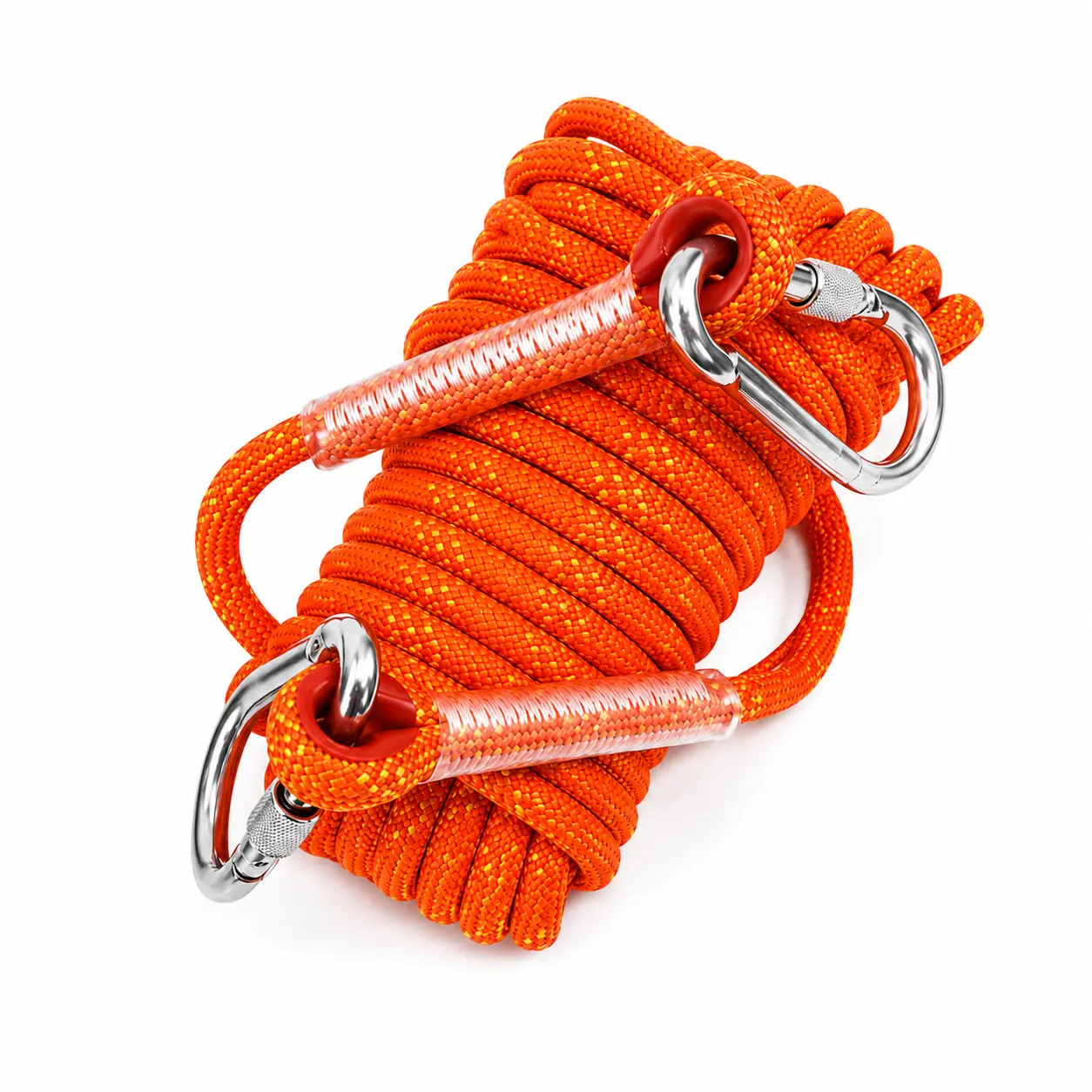 12mm Nylon Static Climbing Rope for Adventurers - Military-Grade 1800kg Rope, Abrasion Proof & UV Damage Resistant with Locking Carabiners for Camping, Mountain Climber, Outdoor Survival, Rescue Missions, Lightweight, Moisture Resistant, Campers, Quick, S