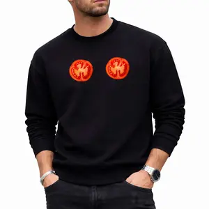 Comfy Long Sleeve Sweatshirt Featuring a 100% Tomato Slice Costume Print