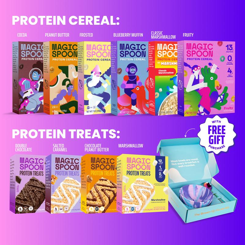 Magic Spoon High Protein Cereal & Treats TikTok Exclusive Bundle, 10 Boxes + Bowl & Spoon Set, High Protein, Keto-Friendly, Gluten-Free