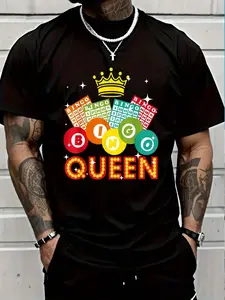 100% Cotton Cute Bingo Designs For Mom Bingo Lovers Casino Players T-Shirt Women's Men's Graphic Tee Crew Neck summer vacation Tops