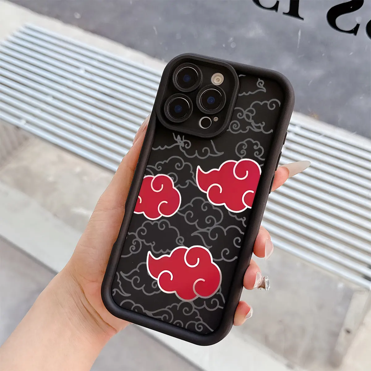 1 Akatsuki Cloud Phone Case Cover, Stylish Shockproof Cover, protective, Durable and shockproof trend iPhone Smartphone phone case Casing Protector, Shockproof Cellphone Casing, suitable for iPhone 17 Pro Max, compatible with iPhone 7-17 series