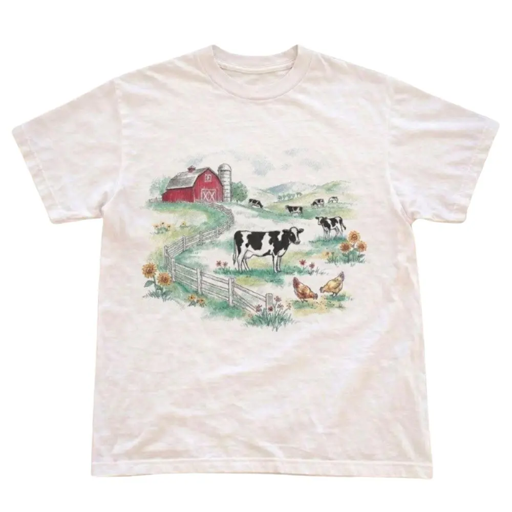 The Vintage Farm Life Shirt, Vintage Cow Barn Countryside Shirt, Gift For Woman, Gift For Men, Womenswear Top Underwear Streetwear, Trending Shirt