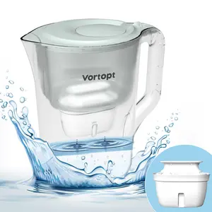 Vortopt Water Filter Pitcher - 10-Cup Water Purifier Pitcher for Improved Tap Water Taste, Reduces Chlorine and Lead, 3 Months Lifetime, BPA Free,L2 drinking water
