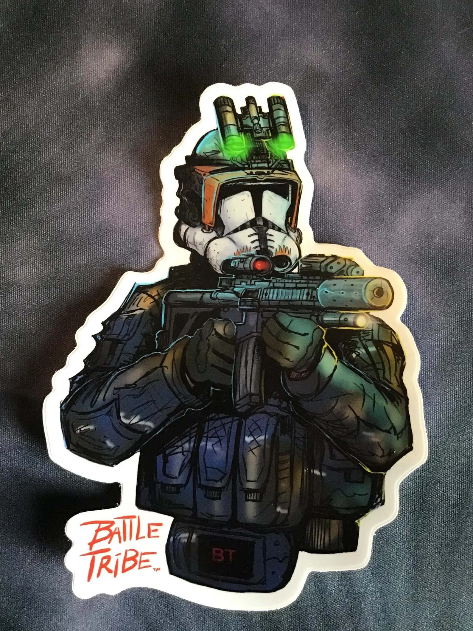 Combat Tribe “Commander” Trooper sticker, Hard Hat Sticker, Bue Collar Sticker, Construction Sticker, Hard hat stickers, lunchbox sticker, Journeyman sticker, 409 carpenters, working class, carpenters stickers, union stickers