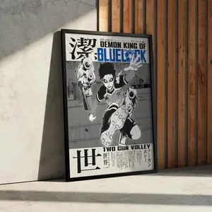 Blue Lock Anime Poster, Yoichi Isagi Demon King Wall Art, Two Gun Volley Manga, Unframed High Quality Art Print, Home Decor, Gifts for Him Her