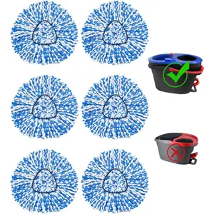 6 Pack Spin Mop Replace Head  for RinseClean 2 Tank Spin Mop,Mop Head Refill RinseClean 2 Tank System - Easy to Replace,100% Microfiber, All Surface