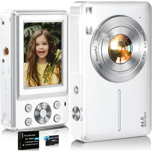 Digital Camera,FHD 1080P  Camera 44MP Point and Shoot Digital Cameras with 32GB Card,16X Zoom,Anti-Shake,Date ,Compact Small Cameras Photography for  Student Teen Girl Boy(White)