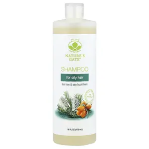 Mild By Nature (Nature's Gate), Tea Tree & Sea Buckthorn Shampoo for Oily Hair, 16 fl oz (473 ml)