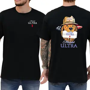 Michelob Ultra Golden Dog Hunting 2 Sides T-Shirt For Men Unisex Graphic Tee Streetwear Crewneck Casual Top Clothing Menswear Outfits .