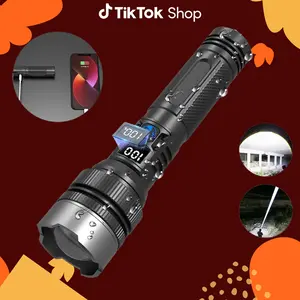 TikTokShopfalldealsforyou 2-in-1 POWER BANK FLASHLIGHT | Super Bright, USB Rechargeable, Zoomable | Camping, Emergency, Fishing, Security MUST-HAVE