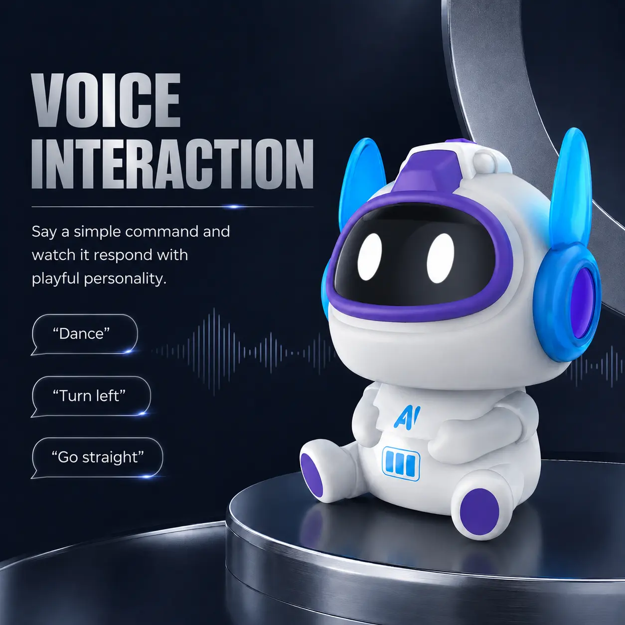AI Companion Robot, Desk-Size Delight Smart Interactive Talking Toy, Voice Control STEM Learning Buddy, Screen-Free Aesthetic Gift for Girls Boys Multi-Mode Robot Vacuum Cleaner