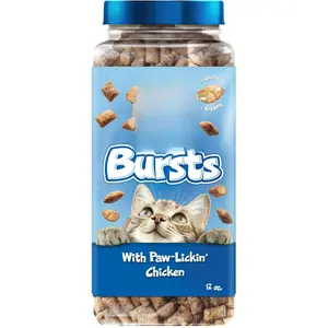 Blue Buffalo Bursts Crunchy & Creamy Cat Treats, Great for Training, Paw-Lickin' Chicken, 12-oz. Tub