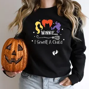 Hocus Pocus Maternity Sweatshirt, Winnie I Smell a Child Sweatshirt For Halloween, Pregnancy Announcement Shirt For Halloween, Sanderson Sis Shirt Gift, Halloween Maternit Shirt