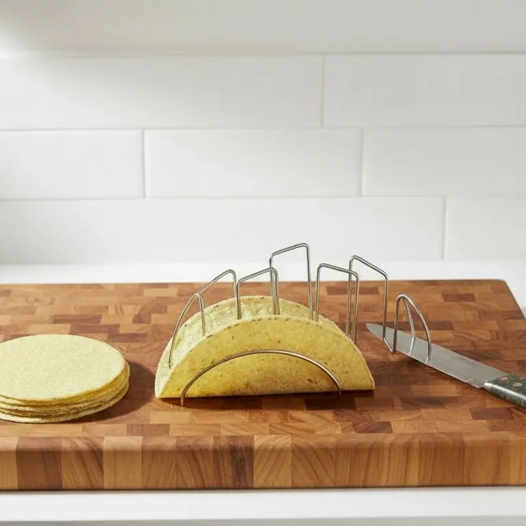 Original Stainless Steel Taco Stand – Holds & Cooks Crispy Taco Shells