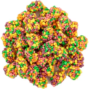 Bulk Soft Bite Gummy Clusters Candy - 8 oz (0.5 lb) Bag, Crunchy & Chewy Fruity Snack Treat