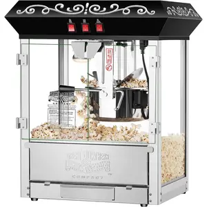 Perfect Popper Popcorn Machine - 10oz Stainless-Steel Kettle, Reject Kernel Tray, Warming Light, and Accessories by Great Northern Popcorn (Black)