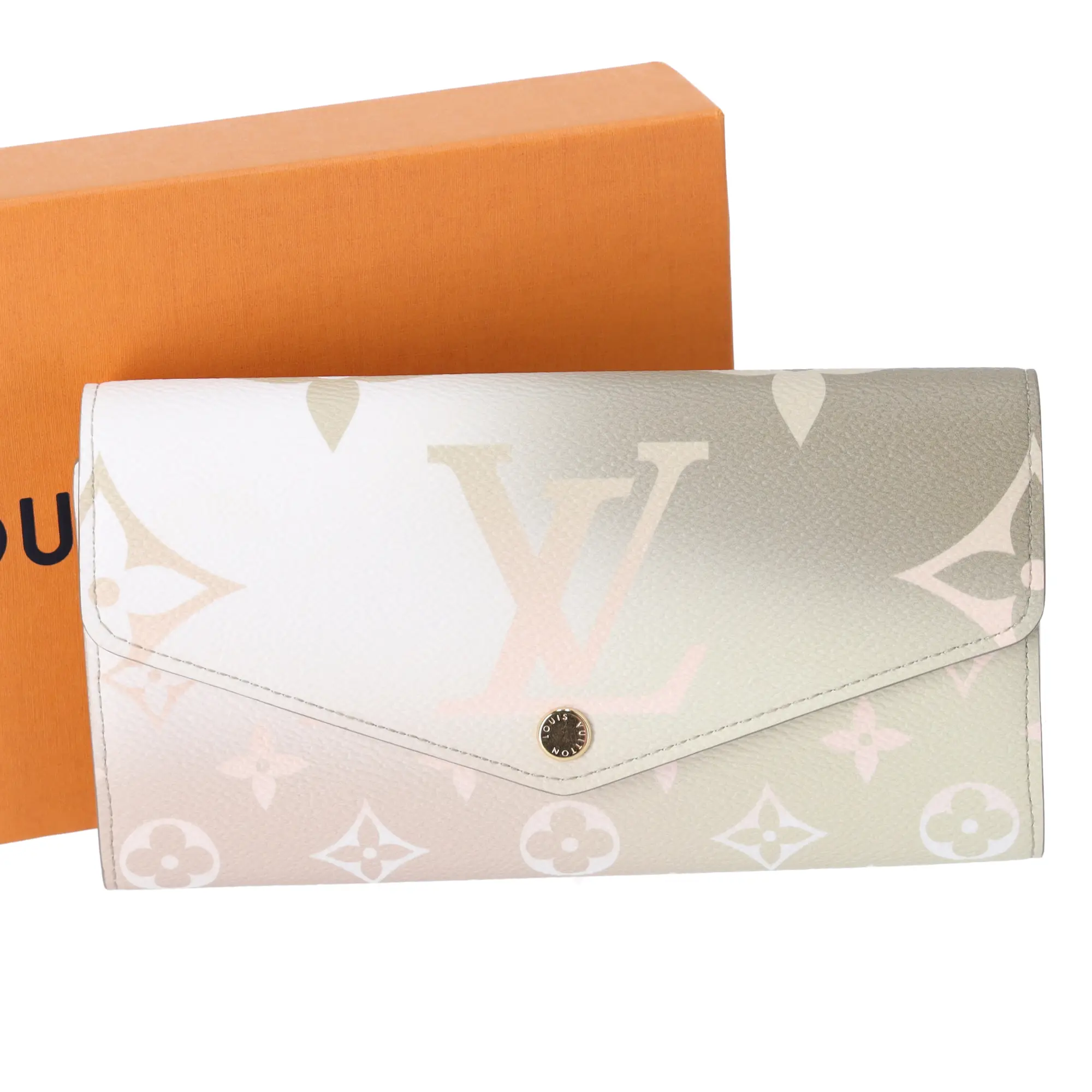Pre-owned Louis Vuitton Canvas Small Leather Goods Envelope Wallet Multicolor Monogram M81276 Spring In The City Sunset Khaki