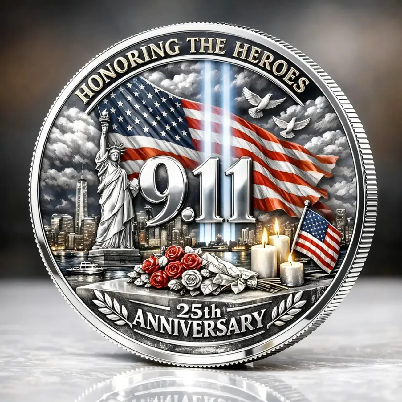 9/11 Never Forget 25th Anniversary Coin