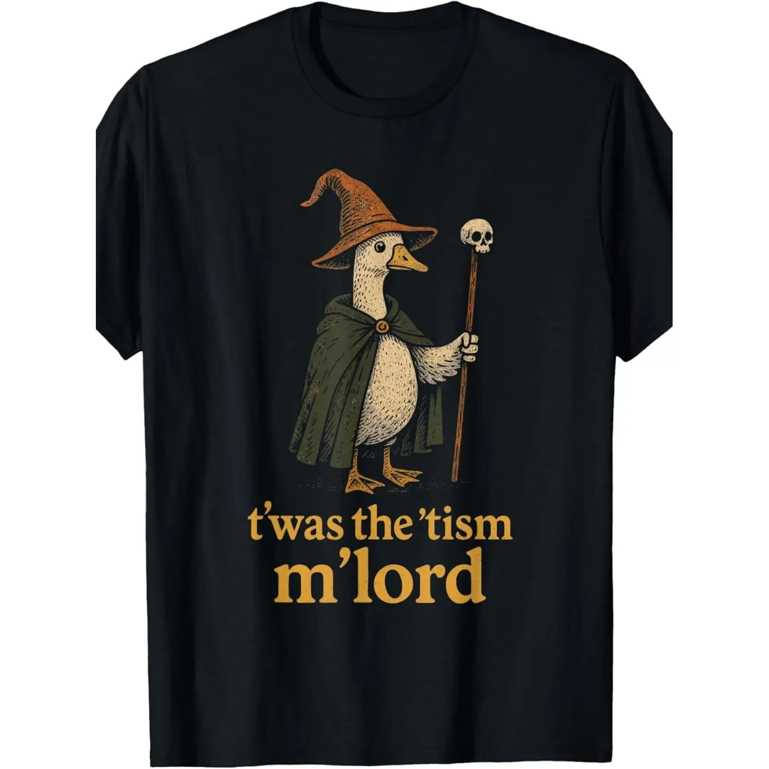 Humorous Meme Tis The Tism Lord Silly Goose Graphic Kids T Shirt Casual Wear Pattern Print Crew Neck Gift