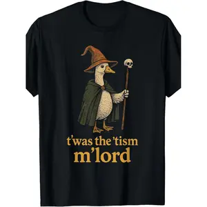 Hilarious Meme Tis The Tism T Lord Silly Goose Graphic T Shirt Casual Wear Pattern Print Crew Neck Tee Gift