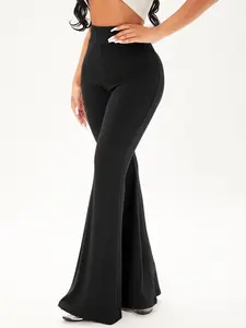 High-Waisted Yoga Pants, Tummy Control and Butt Lift, Micro Flare Leg Design, Flowy Wide-Leg Breeches, Yoga Workout Pants