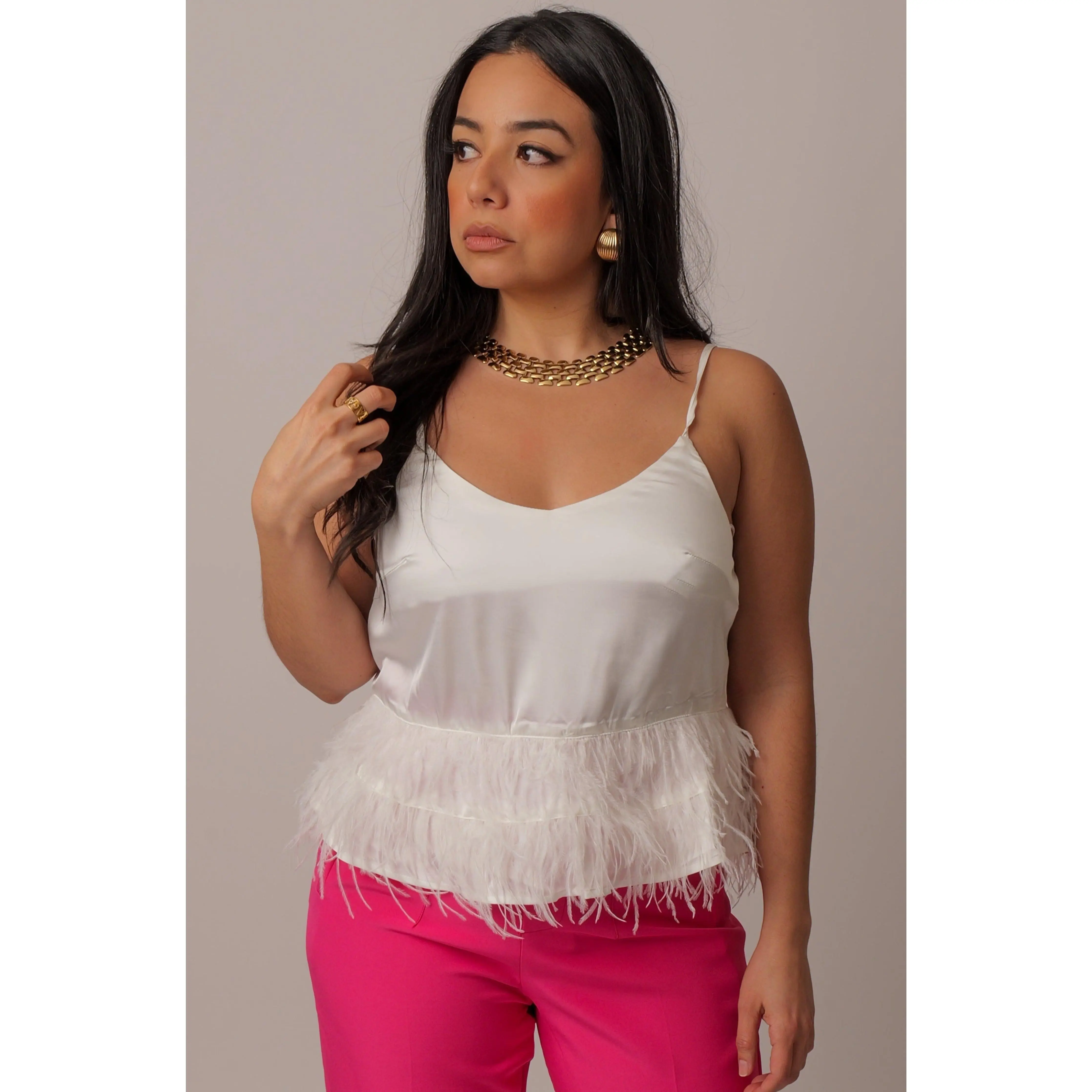 White feather top