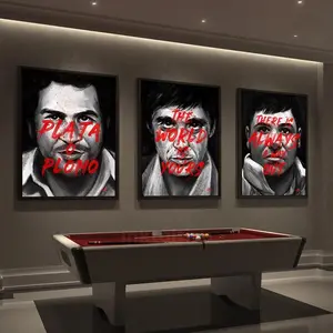 Gangster Motivational Pablo Tony Montana Portrait Canvas Poster Painting Modern Wall Art Pictures Prints For Living Room Home Décor