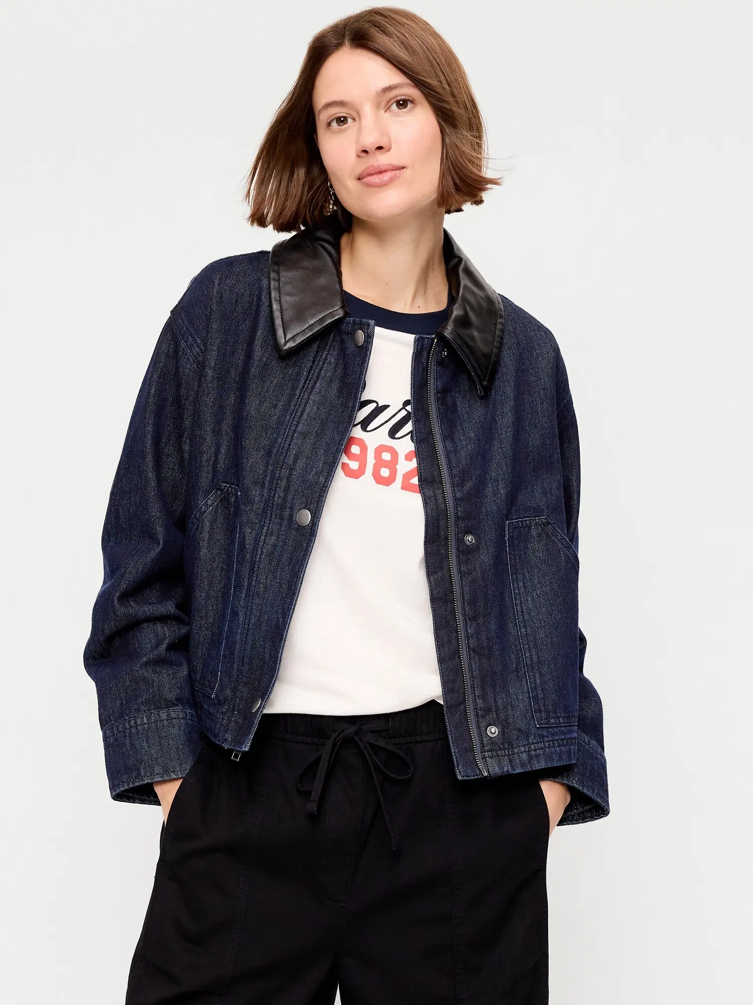Old Navy Women's Cropped Denim Barn Jacket