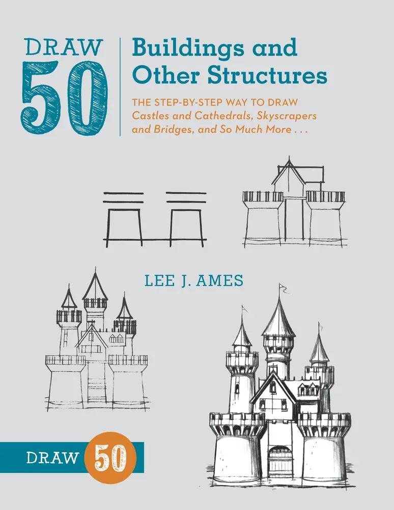USED Book - Draw 50 Buildings and Other Structures: The Step-By-Step Way to Draw Castles and Cathedrals, Skyscrapers and Bridges, and So Much More... by Ames, Lee J. (Paperback) - english
