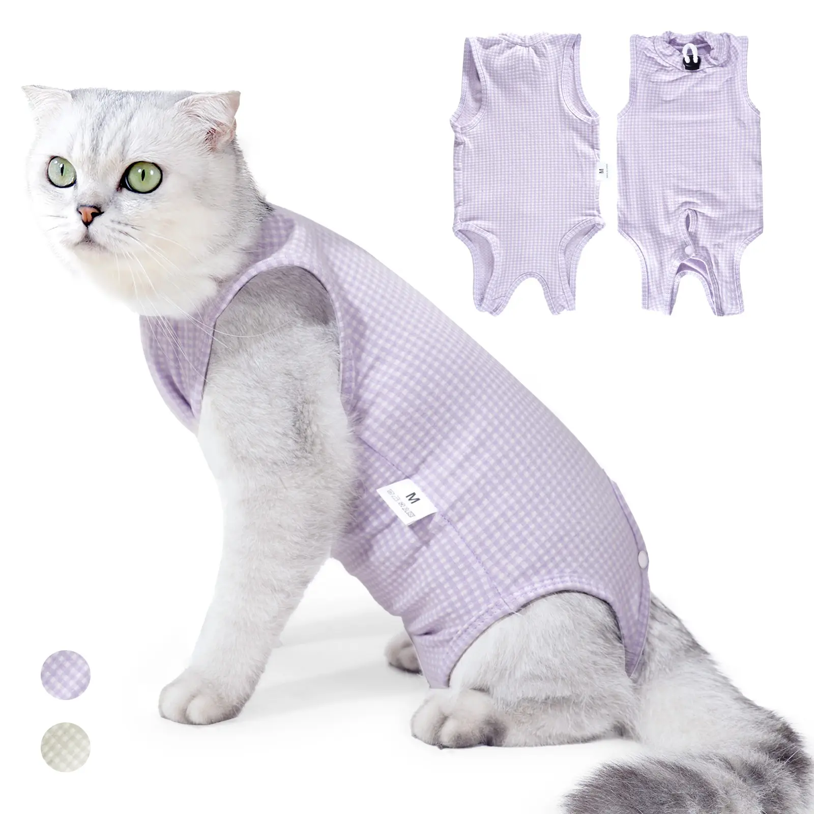 Cat Recovery Suit Cat Onesie Clothing for Cats Kitty After Surgery, Breathable Cat Spay Surgery Recovery Suit for Abdominal Wound, Soft Cat Surgical Body Suit for Female Cats Kitten to Anti-Licking