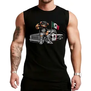 Fashion Trends  HAGBDH Sporsity Men Graphic Vest with Mexican bear sick truck design Stylish Casual Wear Trendy Fashion Streetwear  Graphic Sleeveless Crew Neck Top for Summer,Graphic Tees Sports