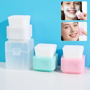 Silicone Facial Cleansing Brush, Double-Sided Ultra Soft Fiber, Gentle Exfoliator, Bacteria Resistant, Portable for Daily & Travel Use