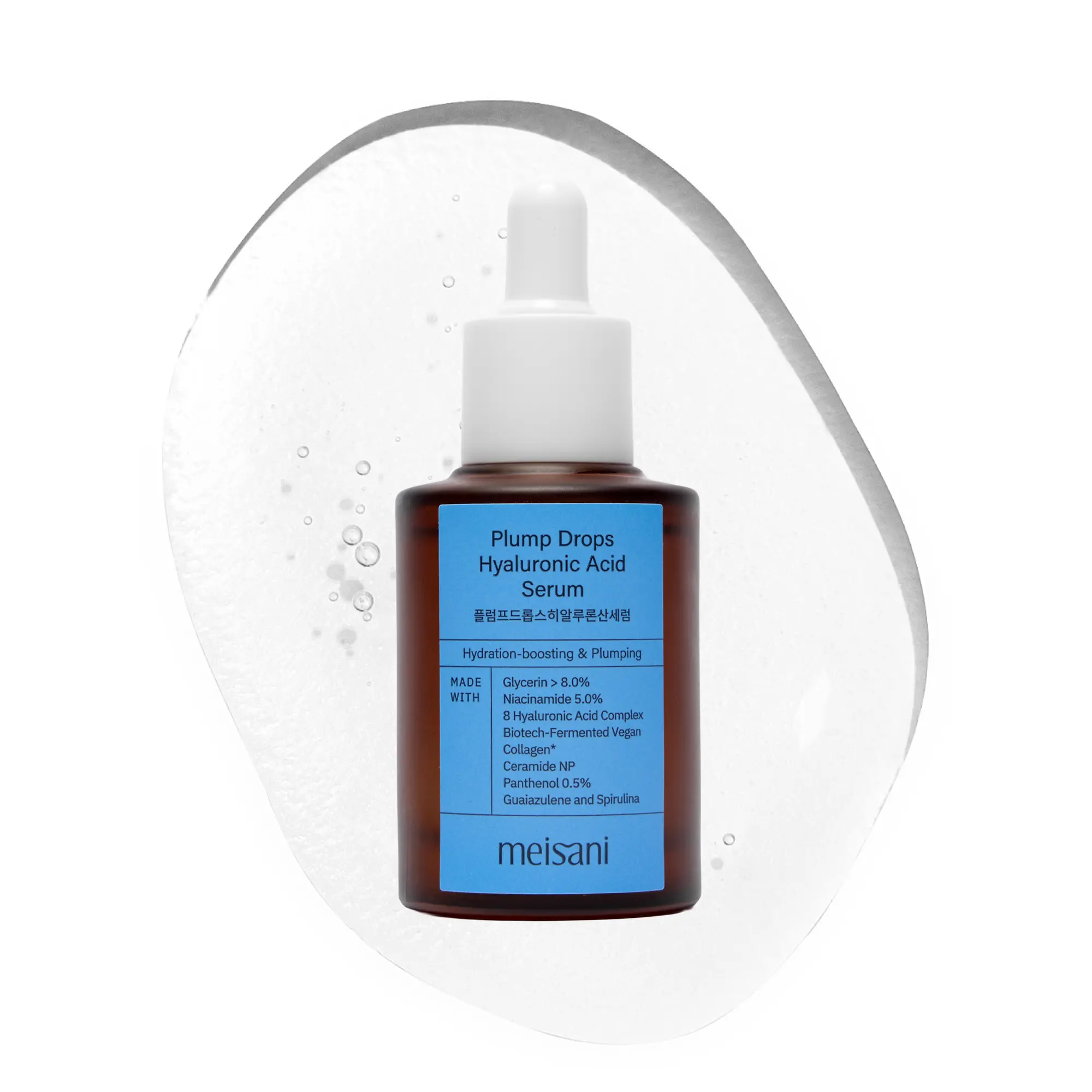 Meisani Plump Drops Hyaluronic Acid Serum | Deep Hydration & Plumping Care, 1 fl. oz.