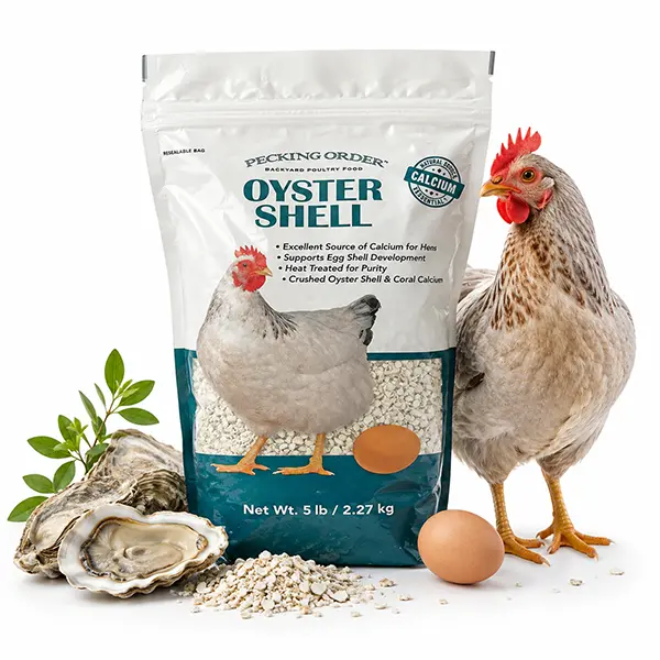 Oyster Shell Calcium Supplement for Laying Hens, Supports Strong Eggshell Development & Healthy Egg Production, 5 lb (Packaging May Vary)