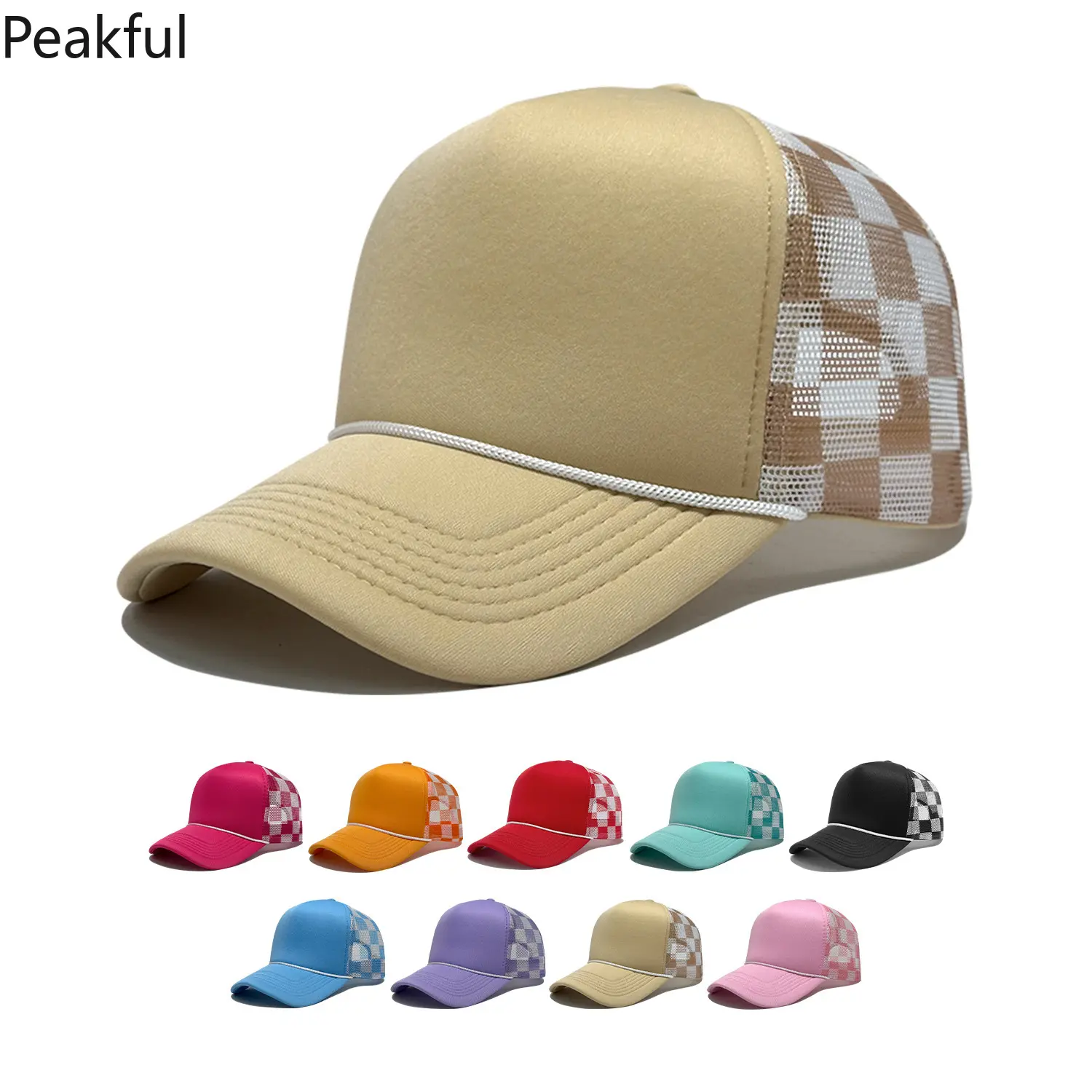 Breathable Mesh Plaid Baseball Cap, Trendy American Casual Sun Protection Hat, Lightweight Outdoor Hiking Headwear, Classic Retro Plaid Design, Sweat-Absorbent Portable Cap Ideal for Beach Activities, Outdoor Sports and Everyday Casual Wear